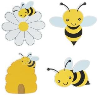 אספקת מלאכה דבש דבורת דבורת עץ צורות גזרת עץ 4 חתיכות מיני דבורה, דבורת דבש, כוורת, דייזי, מולטי, 1518851