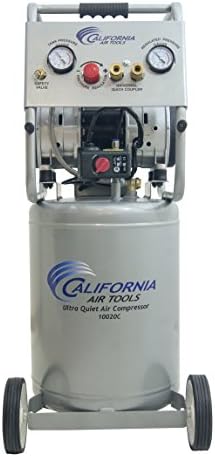 כלים אוויריים בקליפורניה 10020C אולטרה שקט נטול שמן וחזק אוויר, 2 HP & Flexzilla Air צינור, 3/8 אינץ