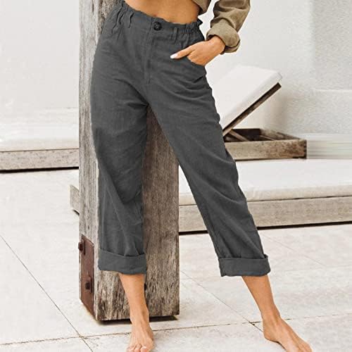 WOCACHI מותניים גבוהים מכנסי רגל רחבים לנשים קיץ עסקים מקצרים מכנסיים קצוצים מכנסיים נמתח על עבודות קפריס