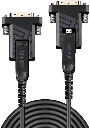 לינדי מיקרו HDMI 2.0 18 גרם כבל היברידי סיבים אופטיים עם מחבר המרה HDMI/DVI, 40 מ '