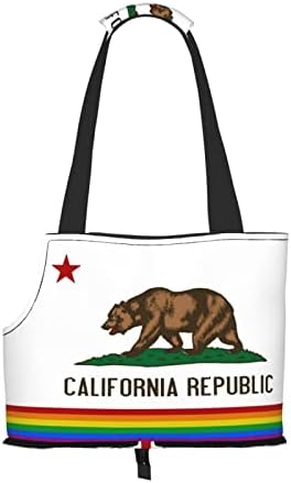 מנשא כלב ארנק קליפורניה להטב גאווה דגל מאוורר לנשימה לחיות מחמד נסיעות תיק לחתולים וכלבים קטנים