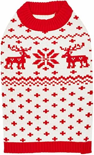 אוכמניות לחיות מחמד 2022/2023 חדש חג המולד משפחה סוודר עבור כלב, חג איל פתית שלג מוק צוואר סוודר