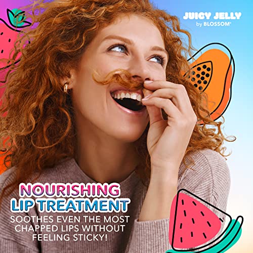 פריחת עסיסי ג ' לי לחות שפתיים טיפול פירות בטעם מזין שפתיים שמן עם איילה רגל שרביט המוליך, 0.09 פל עוז, פפאיה