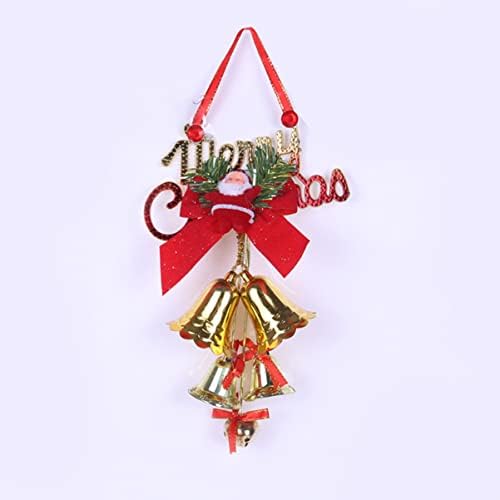 Veemoon Add Bow 4 PCS מספקת קישוט בובה אדומה מעדיף קישוטים לחג ג'ינגל חג המולד זהב זהב סנטה פעמון דלת חג המולד